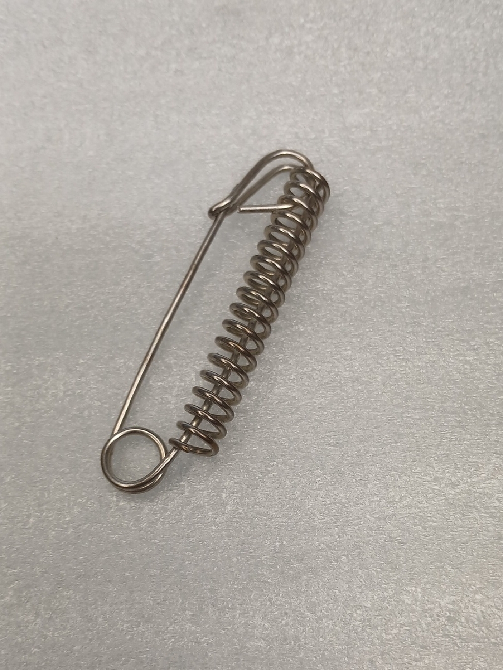 Silver Decorative Safety Pin Brooch / Tippet Ring Holder